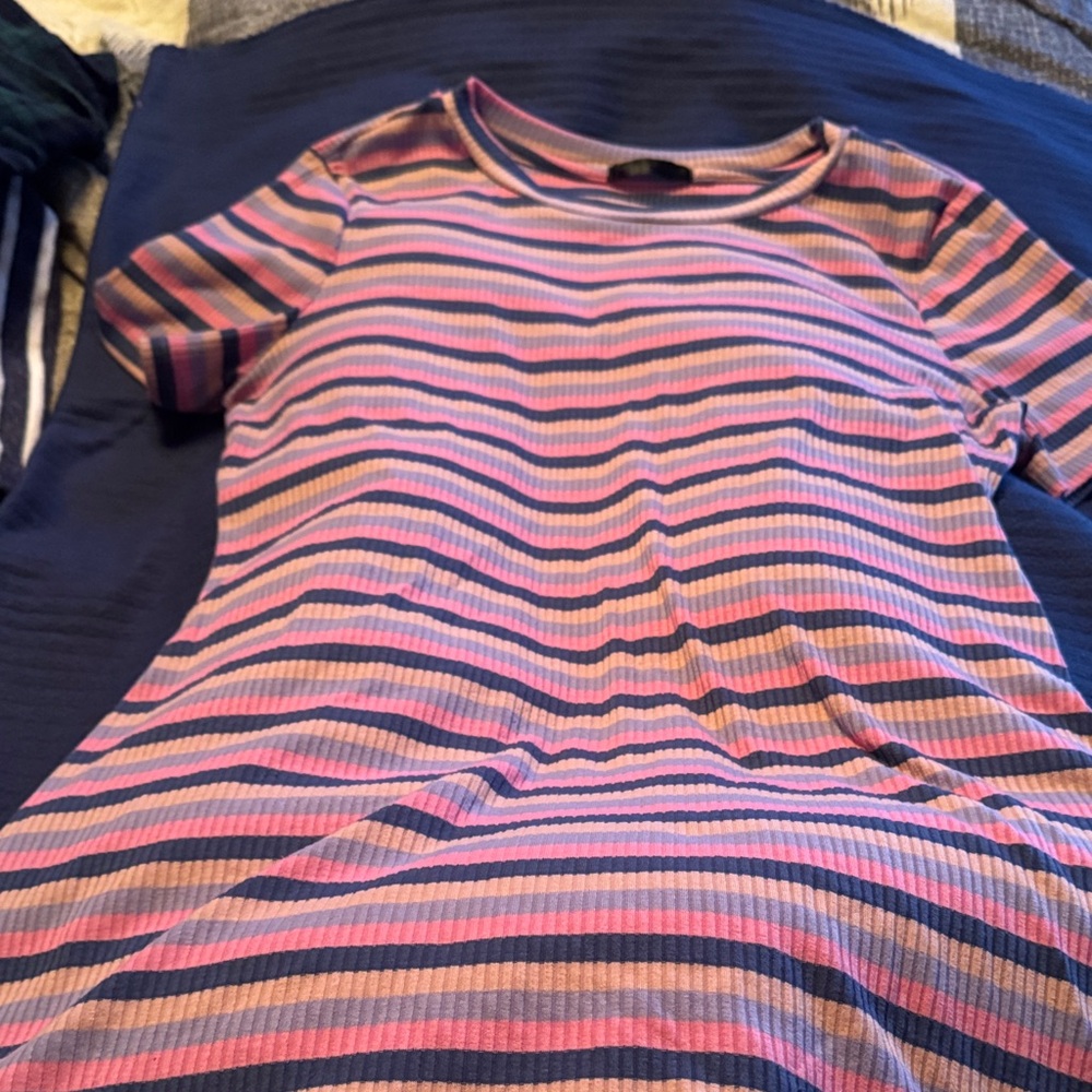 Striped Pink and Blue Dress